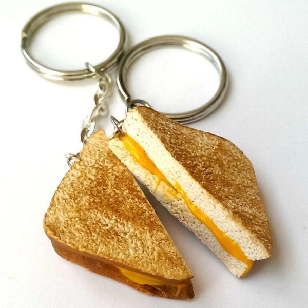 Grilled Cheese Keychain, Food Miniature Keychains, Creative Gift, Funny Gift - Image 2