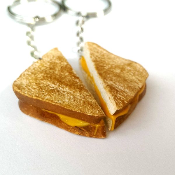 Grilled Cheese Keychain, Food Miniature Keychains, Creative Gift, Funny Gift