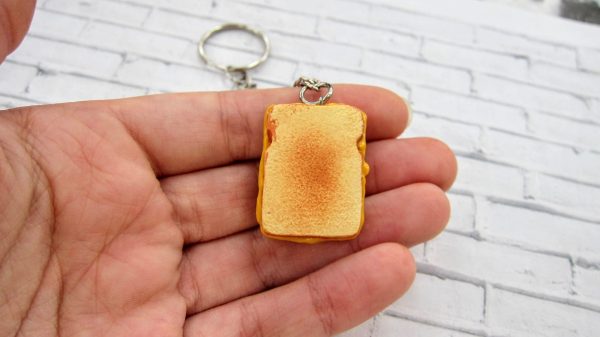 Grilled Sanwich Cheese Keychain, Miniature Food Keychain, Creative Gift, Funny Gift - Image 4