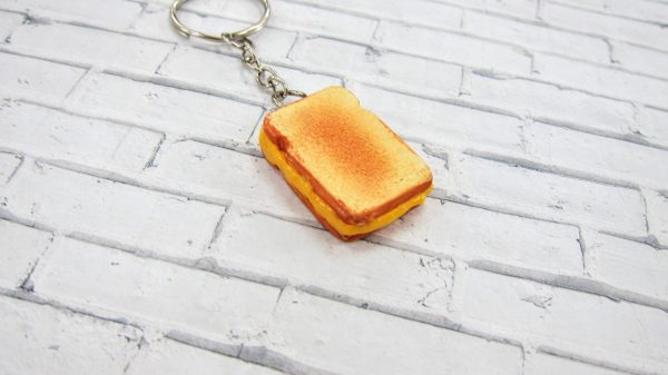 Grilled Sanwich Cheese Keychain, Miniature Food Keychain, Creative Gift, Funny Gift - Image 2