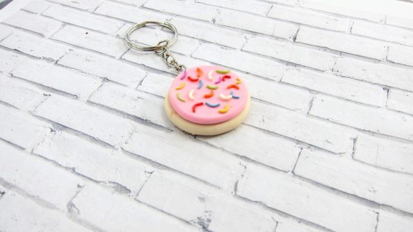 Lofthouse Cookie Keychain, Polymer clay food miniature, food dessert accessory, desk decor - Image 3