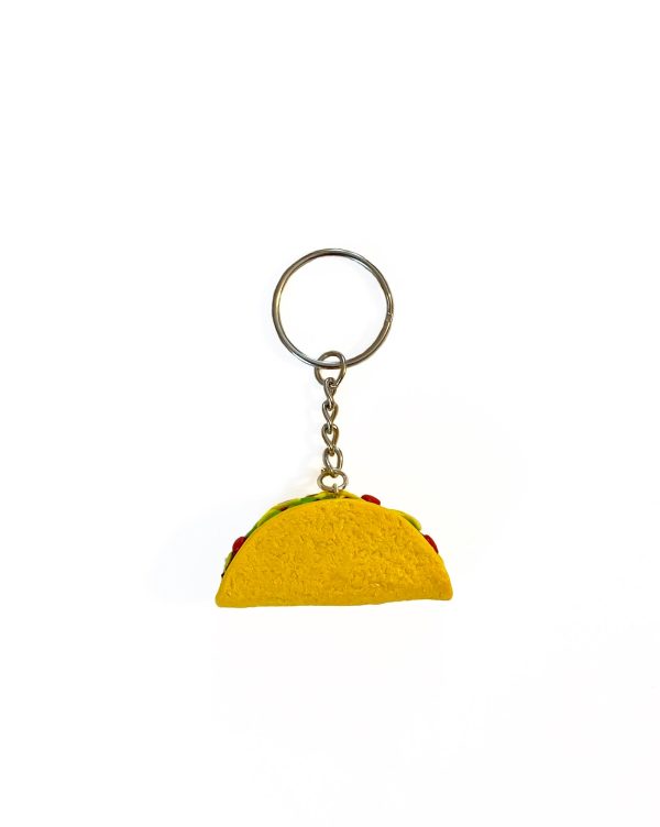 Taco Keychain, Polymer Clay Keychain, Mexican Food Keychain, Polymer Clay Food Miniature, Cute Keychain - Image 2