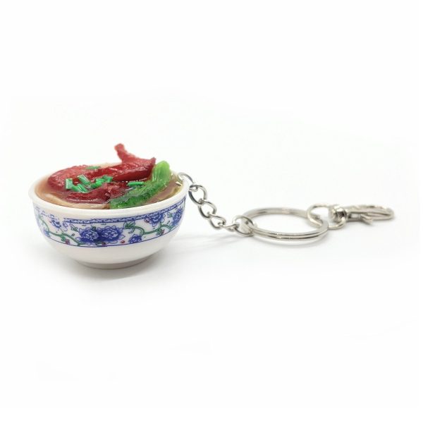 Chicken Ramen Soup Bowl Keychain, Chiken Noodle Bowl Clay Miniature, Desk Decor - Image 2