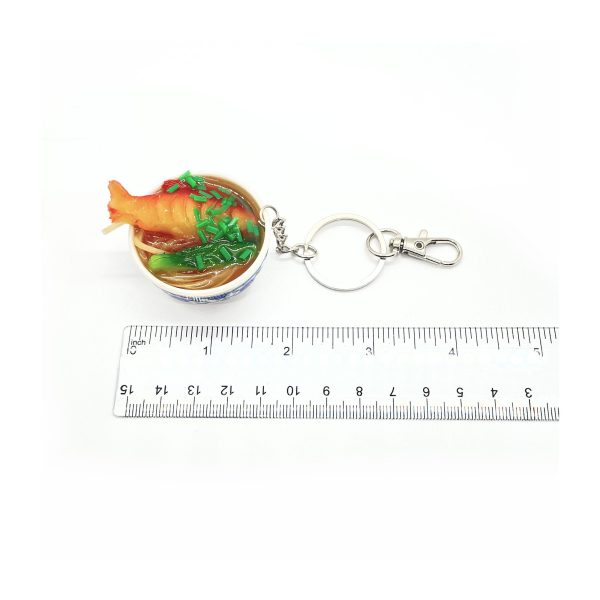 Fish Ramen Soup Bowl Keychain,  Fish Noodle Bowl Keychain, Food Miniature Keychain - Image 2