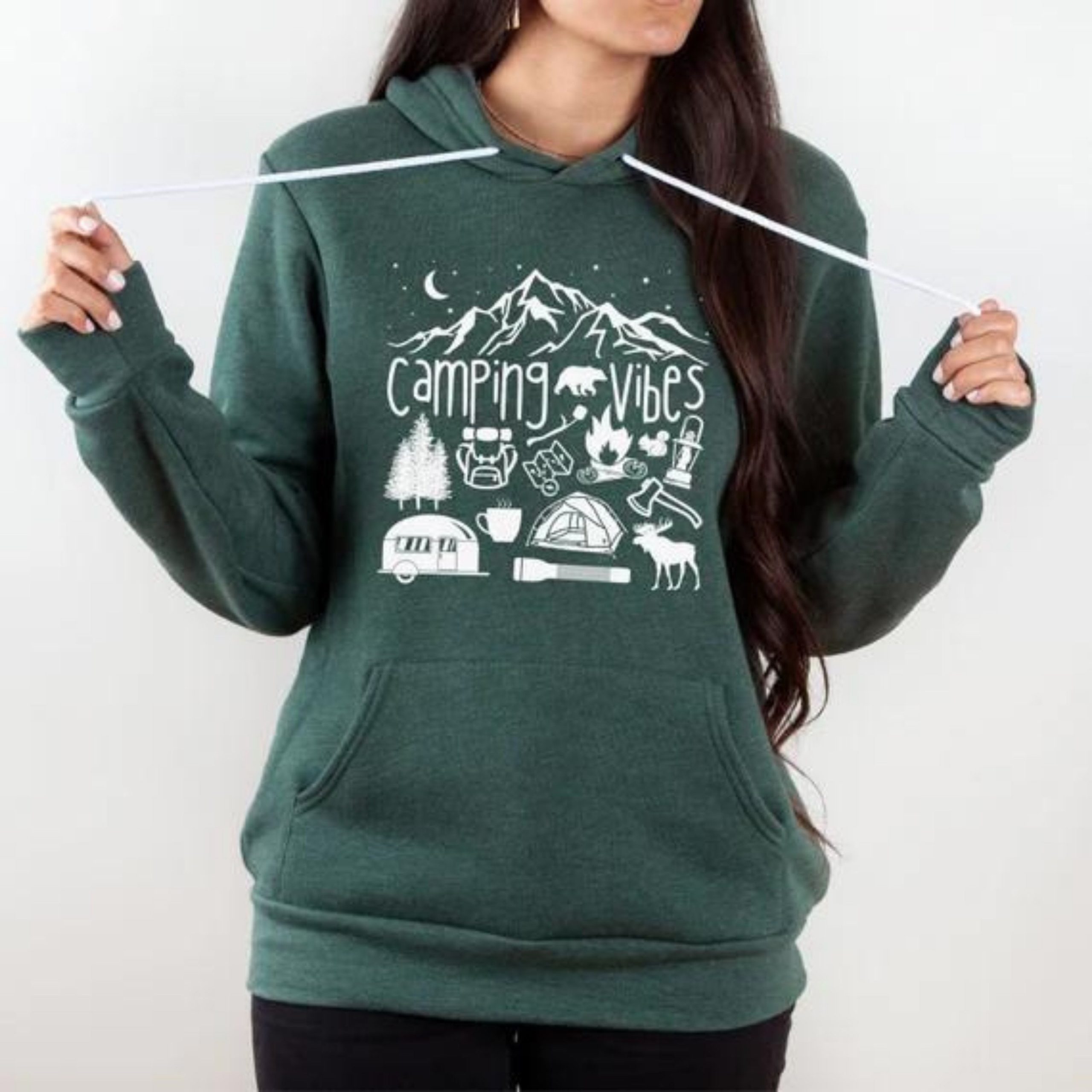 Camping Hoodies for Women  Camping Vibes Shirt  Gift for Camper  Adventure Hoodie  Nature Shirts for Her  Outdoors Shirts  Cute Camp Hoodie