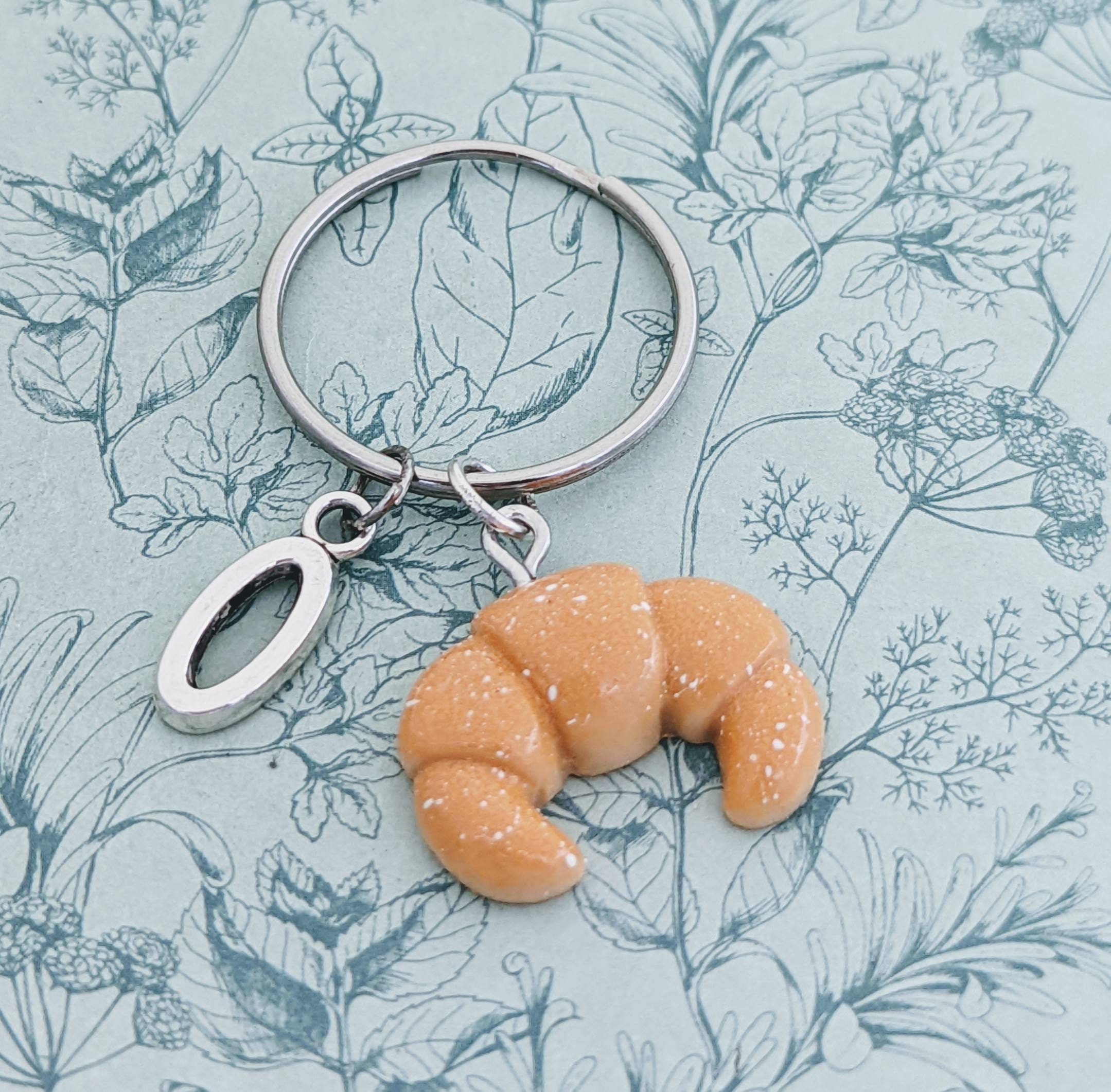 Croissant Keychain, Croissant  Keyring, Food Keychain Accessory, Deck Decor