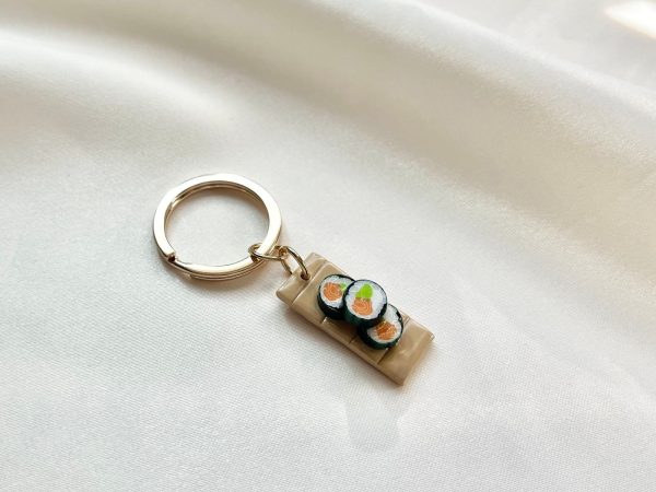 Sushi Plate Keychain, Sushi Board Keychain, Food Keychain, Desk Decor - Image 4