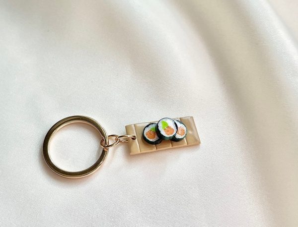 Sushi Plate Keychain, Sushi Board Keychain, Food Keychain, Desk Decor - Image 5