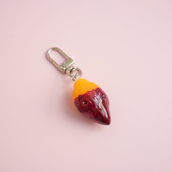 Baked Sweet Potato Keychain, Purple Sweet Potato Keytag, Goguma Key Chain, Asian Food Keyring, Foodie Accessories - Image 2