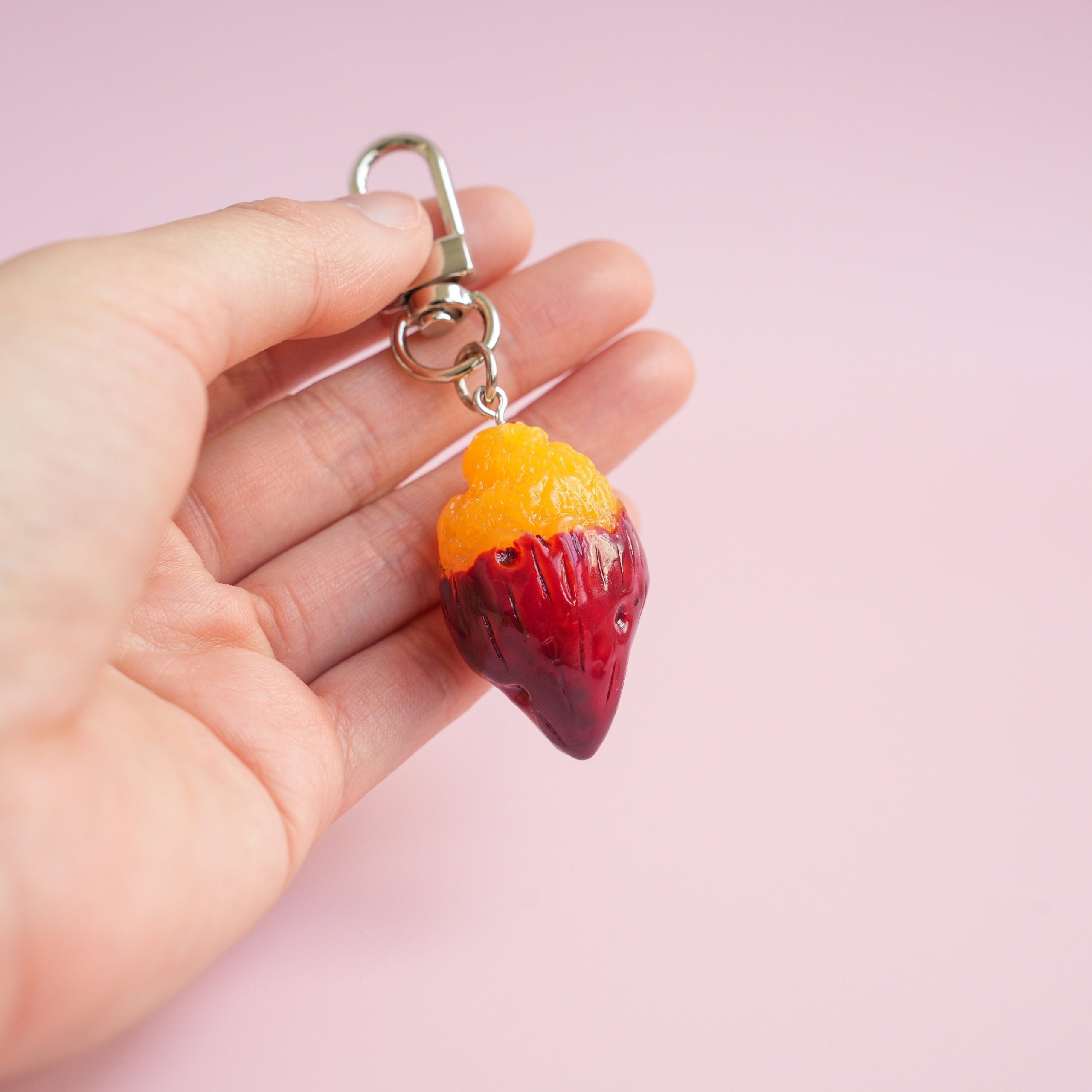 Baked Sweet Potato Keychain, Purple Sweet Potato Keytag, Goguma Key Chain, Asian Food Keyring, Foodie Accessories