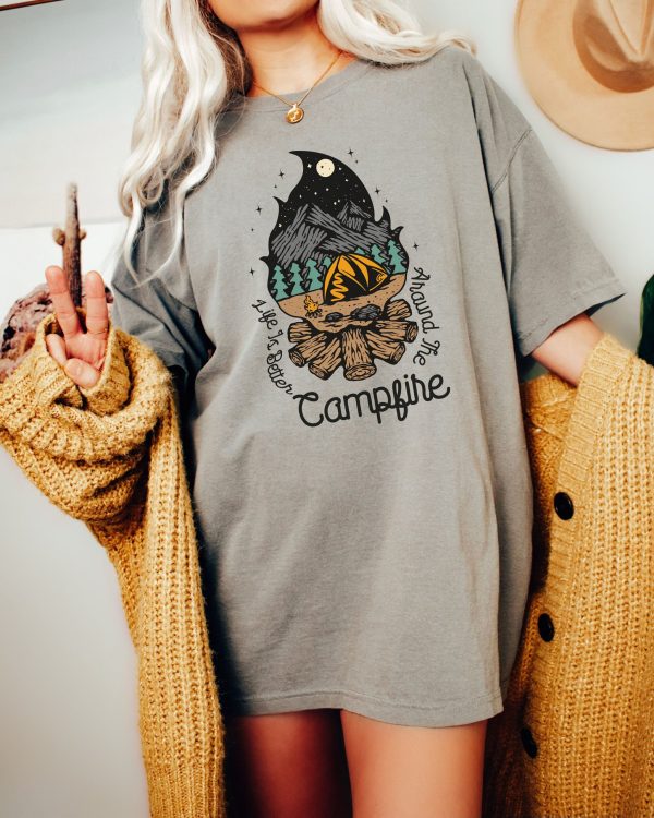 Comfort Colors Campfire Shirt Camping Crew Shirt Hiking Shirt Adventure Tshirt Matching Family Camping Shirts Camp Counselor Shirt Unisex - Image 3