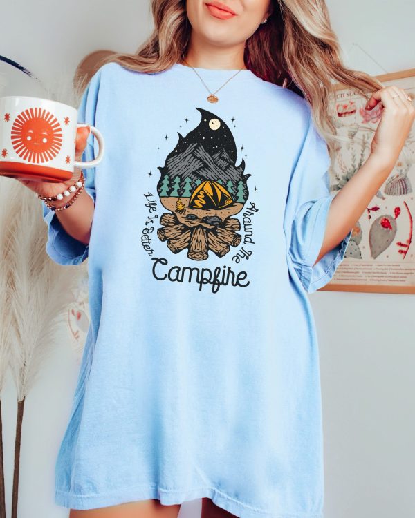 Comfort Colors Campfire Shirt Camping Crew Shirt Hiking Shirt Adventure Tshirt Matching Family Camping Shirts Camp Counselor Shirt Unisex - Image 4