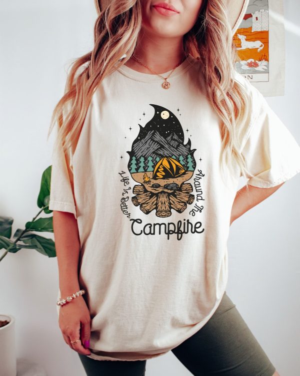 Comfort Colors Campfire Shirt Camping Crew Shirt Hiking Shirt Adventure Tshirt Matching Family Camping Shirts Camp Counselor Shirt Unisex