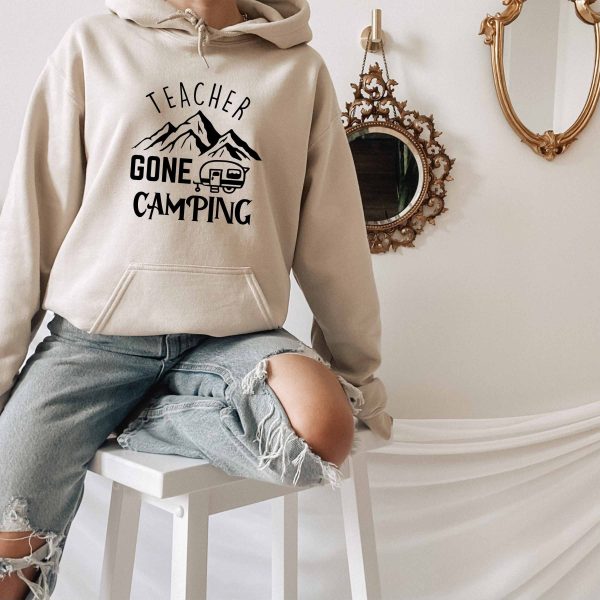 Teacher Gone Camping Hoodie  Camper Teacher Hoodie  World Traveler Hoodie Traveler Teacher Hoodie  Summer Nights Hoodie  Explore More Hoodie - Image 3