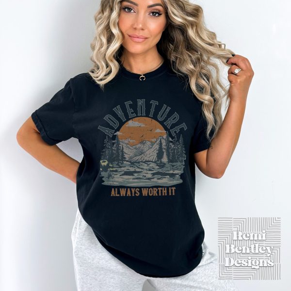 Nature Adventure Shirt. Scenic Hiking Camping Tee. Wanderlust Adventurer Mountains Travel Explore Graphic T-Shirt. Comfort Colors® Shirt. - Image 3