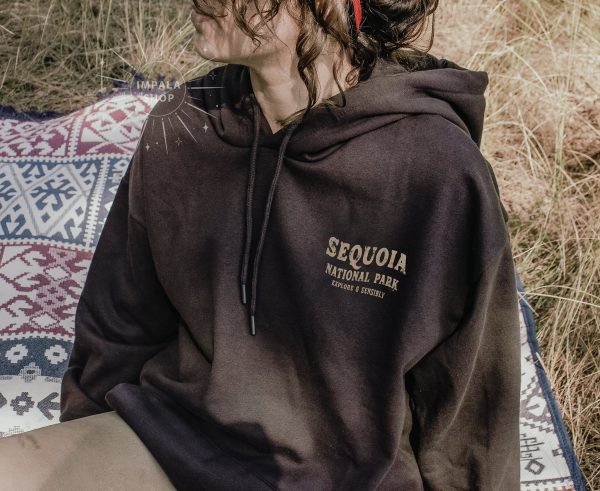 Sequoia National Park Hoodie with Front and back printing Sequoia Tree Shirt Granola Aesthetic Shirt Nature Lover gift Camping Hoodie - Image 2