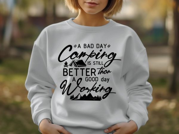 A Bad Day Camping Hoodie  Funny Camping Sweater  Better Than Working Hoodie  Outdoor Adventure Wear  Unique Camping Apparel - Image 3