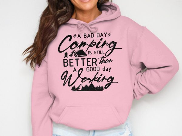 A Bad Day Camping Hoodie  Funny Camping Sweater  Better Than Working Hoodie  Outdoor Adventure Wear  Unique Camping Apparel - Image 2