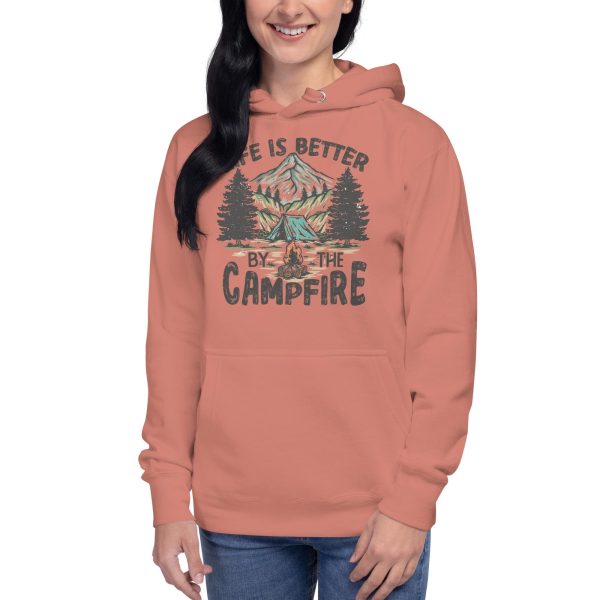 Hoodie Cotton Heritage M2580  Fall Sweatshirt  campfire hoodie  life is better by the campfire hoodie  retro hoodie  camping hoodie  hooded