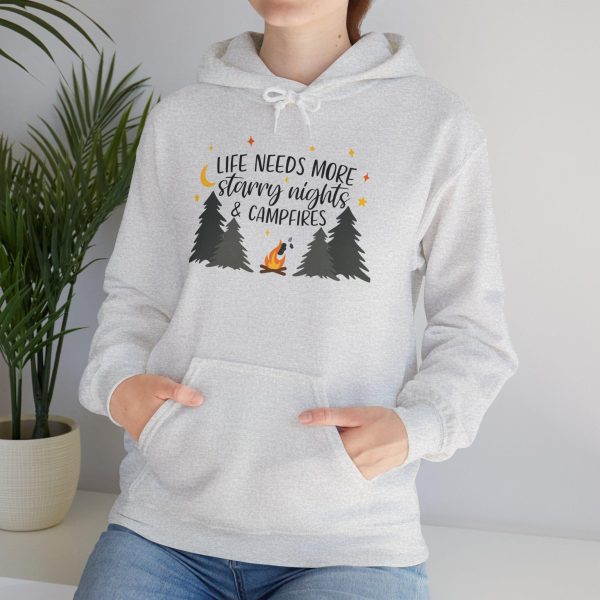 Starry Nights and Campfires Hooded Sweatshirt  Camping Hoodie  Camping Sweatshirt  Outdoor Lover  Nature Lover  Campfire Family  Gift - Image 2