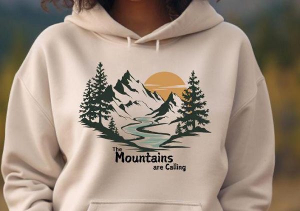 Great Outdoors Mountains are Calling" Camping Hoodie  Cozy Graphic Sweatshirt for Outdoor Adventures  Perfect Gift for Nature Lovers" - Image 5