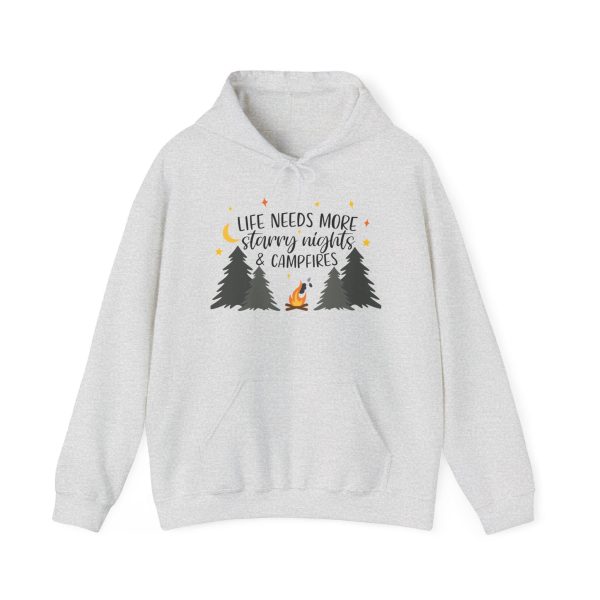 Starry Nights and Campfires Hooded Sweatshirt  Camping Hoodie  Camping Sweatshirt  Outdoor Lover  Nature Lover  Campfire Family  Gift - Image 3