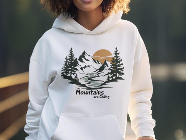 Great Outdoors Mountains are Calling" Camping Hoodie  Cozy Graphic Sweatshirt for Outdoor Adventures  Perfect Gift for Nature Lovers" - Image 2