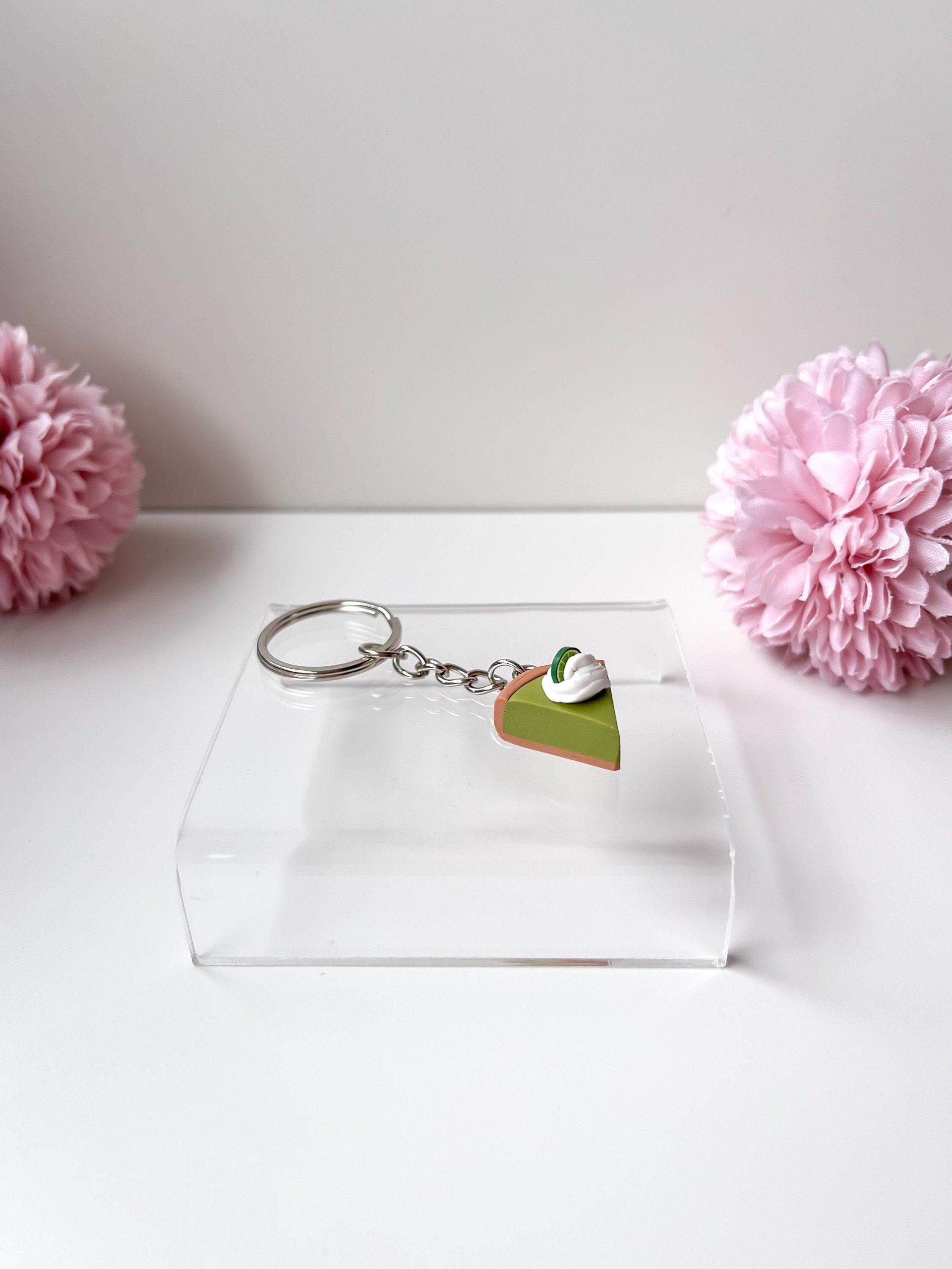 Lime Pie Keychain, Lime Pie Food Miniature Keychain, Creative Gift, Funny Gift