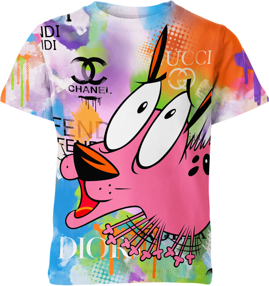 Courage The Cowardly Dog Gucciii Di0r Unisex Adult And Kid T-shirt