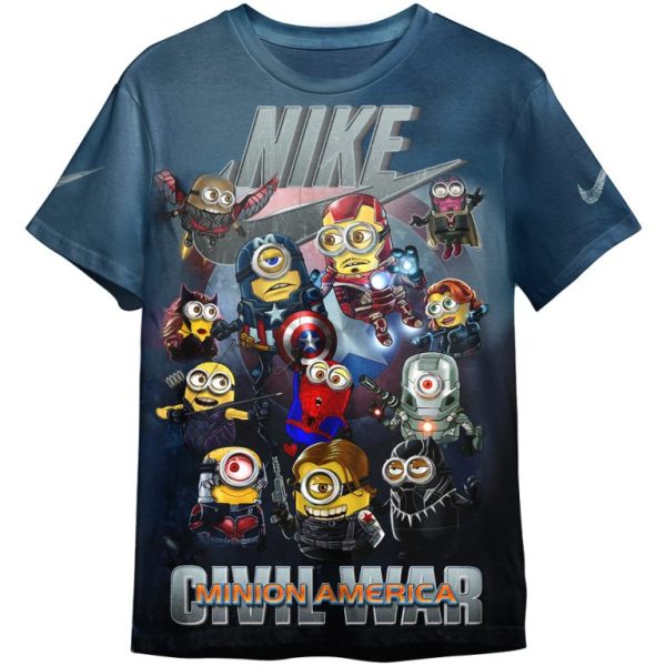 Minions Cosplay Marvel Nike Unisex Adult And Kid T-shirt