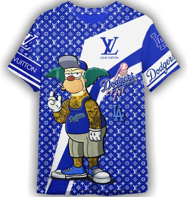 The Simpsons Los Angeles Dodgers MLB Louis Vuitton LV Unisex Adult And Kid T-shirt