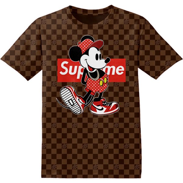 Mickey Mouse Louis Vuitton LV Supreme Unisex Adult And Kid T-shirt