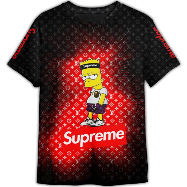 Louis Vuitton Supreme The Simpsons Adult And Kid Tshirt Gift For Fan ND