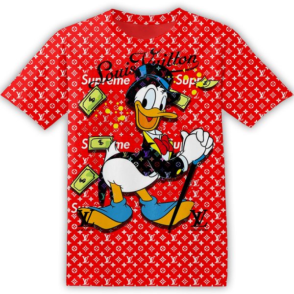 Donald Duck Louis Vuitton Supreme Adult And Kid Tshirt Gift For Fan ND