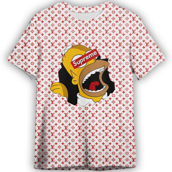 Louis Vuitton Supreme The Simpsons 2 Adult And Kid Tshirt Gift For Fan ND