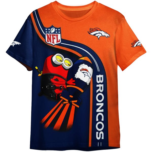 NFL Denver Broncos Deadpool Minion Marvel Adult And Kid Tshirt Gift For Fan ND