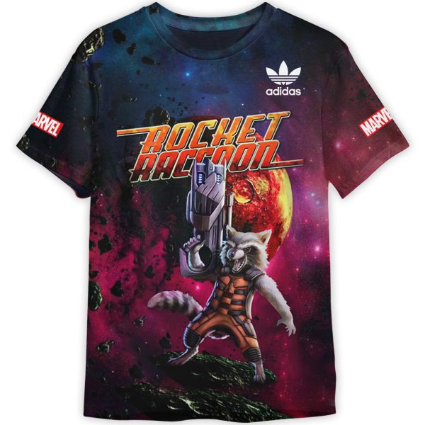 Rocket Raccoon Adidas Adult And Kid Tshirt Gift For Fan ND