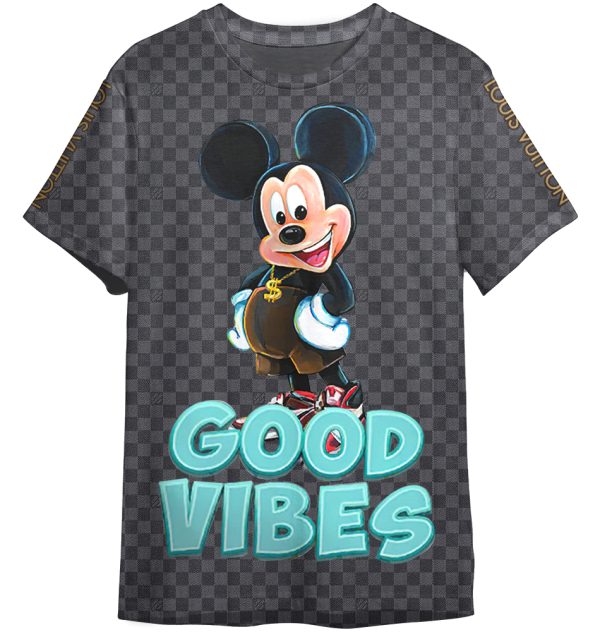 Mickey Mouse Colorful Louis Vuitton LV Good Vibes Unisex Adult And Kid T-shirt ND
