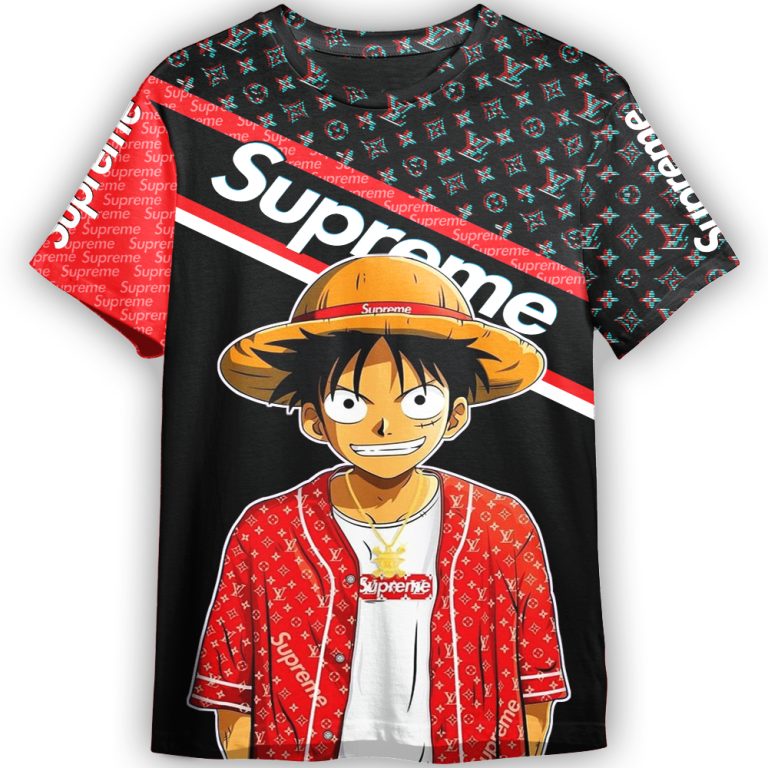 Monkey D Luffy Louis Vuitton LV Supreme Unisex Adult And Kid T-shirt