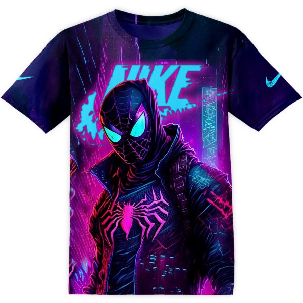 Spiderman Cyberpunk Neon Colors Unisex Adult And Kid T-shirt ND