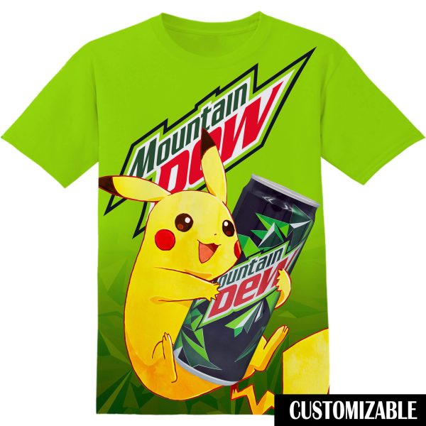 Mountain Dew Pokemon Pikachu Tshirt Adult And Kid Tshirt