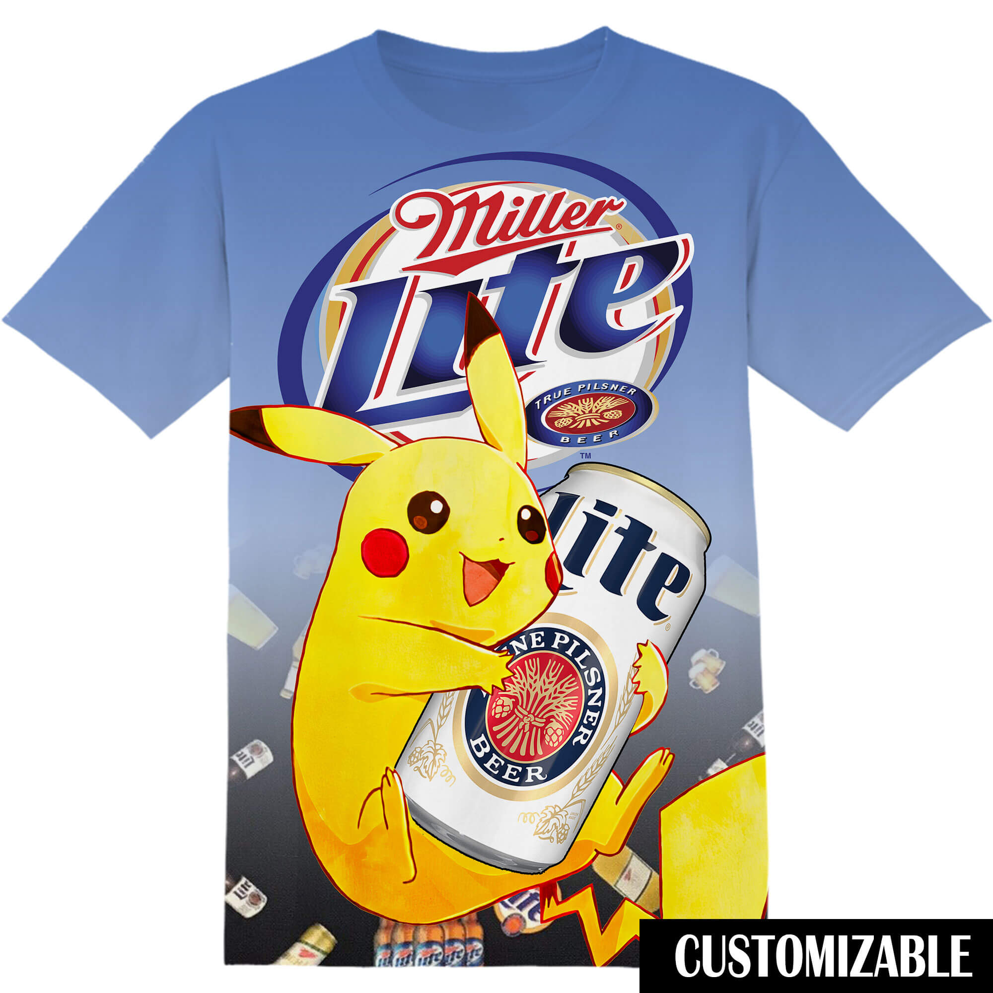 Miller Lite Pokemon Pikachu Tshirt Adult And Kid Tshirt