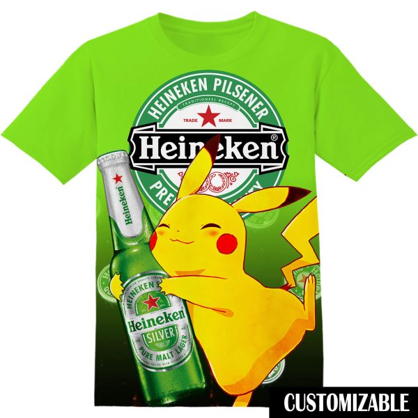 Heineken Pokemon Pikachu Tshirt Adult And Kid Tshirt