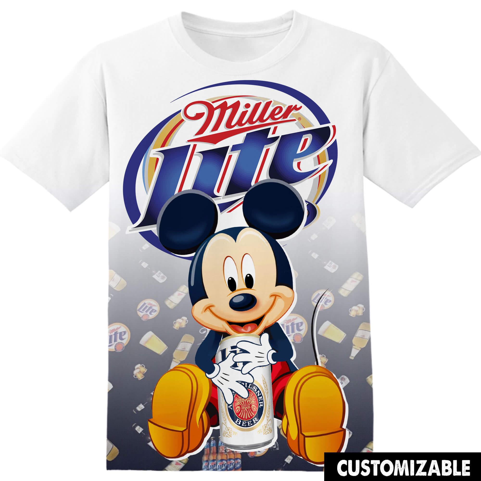 Miller Lite Disney Mickey Tshirt Adult And Kid Tshirt