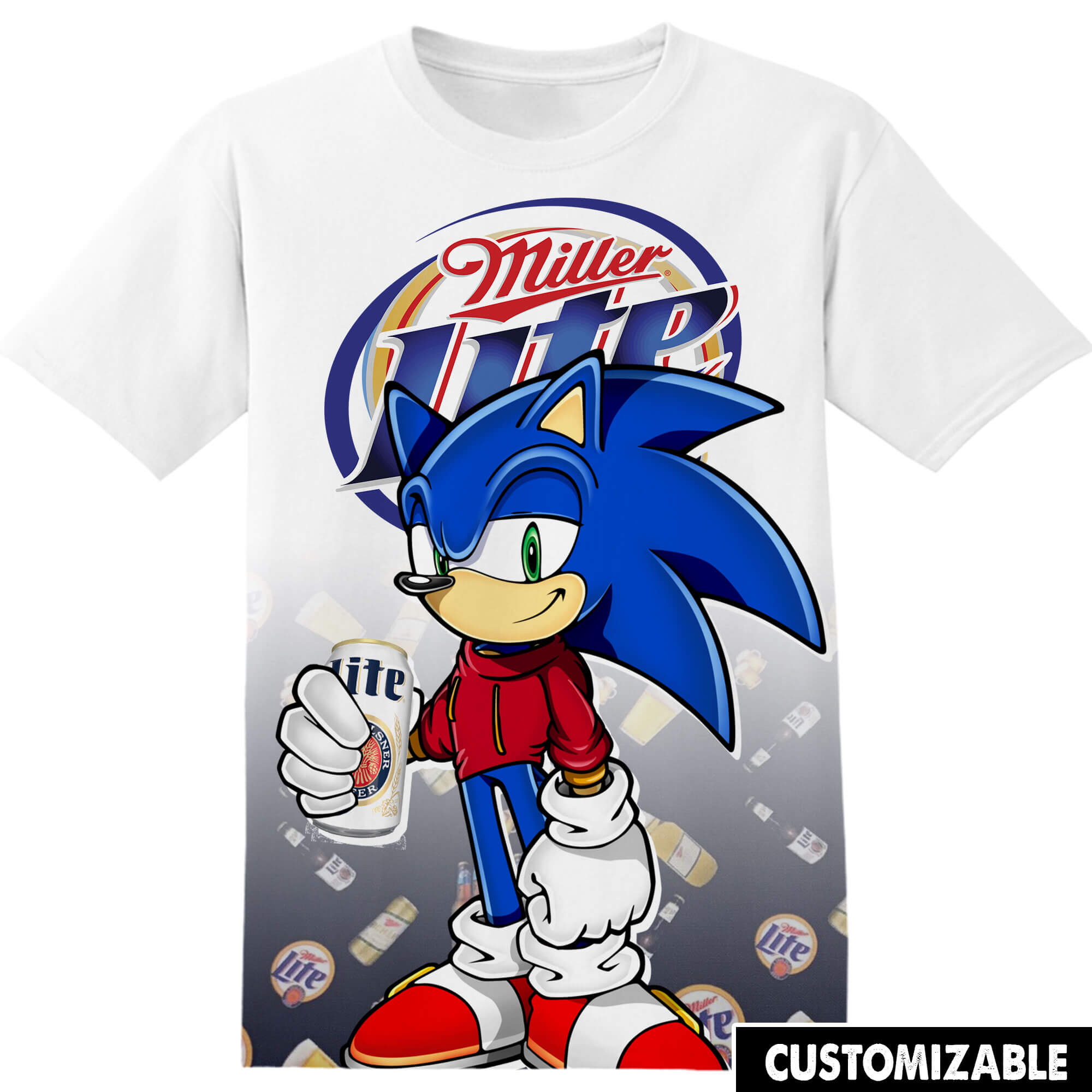 Miller Lite Sonic the Hedgehog Tshirt Adult And Kid Tshirt