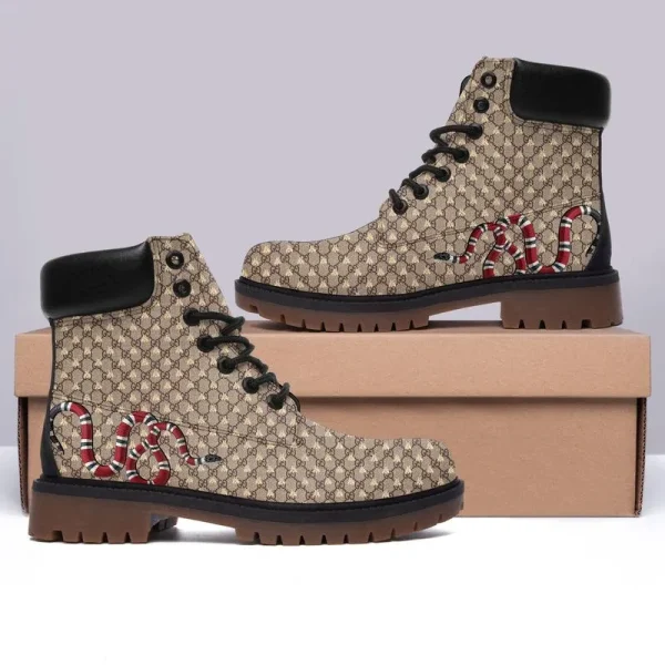Gucci Snake Beige Luxury Boots Gifts For Men Women NP