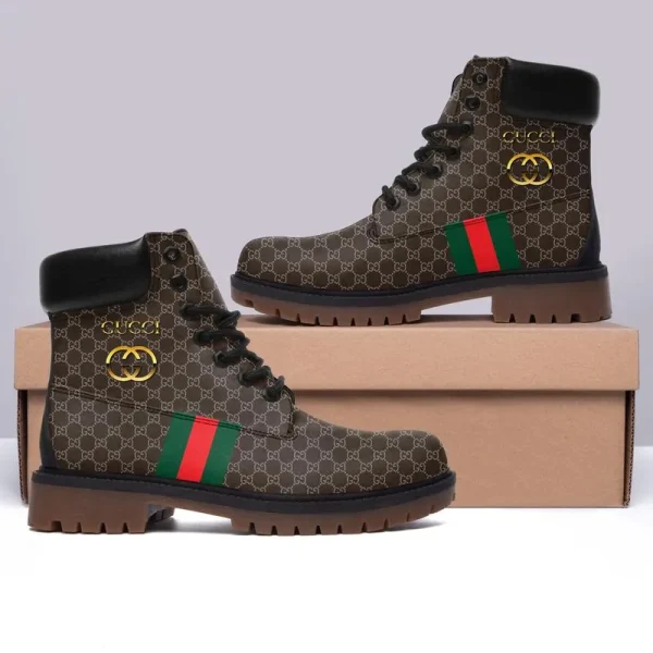 Gucci Golden Brown Luxury Boots Premium Gifts For Men Women NP