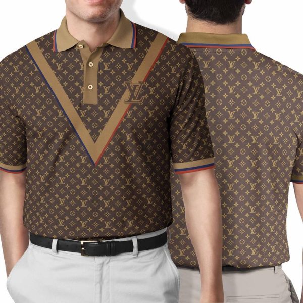 Louis Vuitton Brown Polo Shirt Luxury Clothing Clothes Golf Tennis Outfit For Men HT