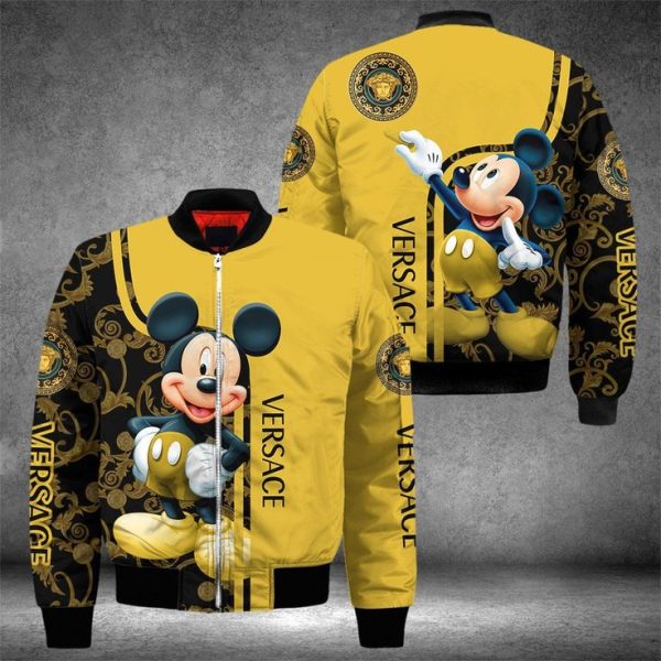 Gianni Versace Mickey Mouse Disney Bomber Jacket Luxury Clothing Clothes Outfit For Men ND