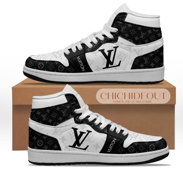 Premium Black Louis Vuitton Luxury Air Jordan1 Hightop Sneaker Shoes Gifts For Men Women NP